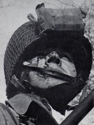 Lightly wounded US paratrooper of 17th Airborne Division during Operation Varsity. Wesel Germany, March 24, 1945..jpg